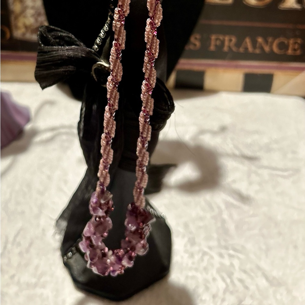20 inches long purple necklace